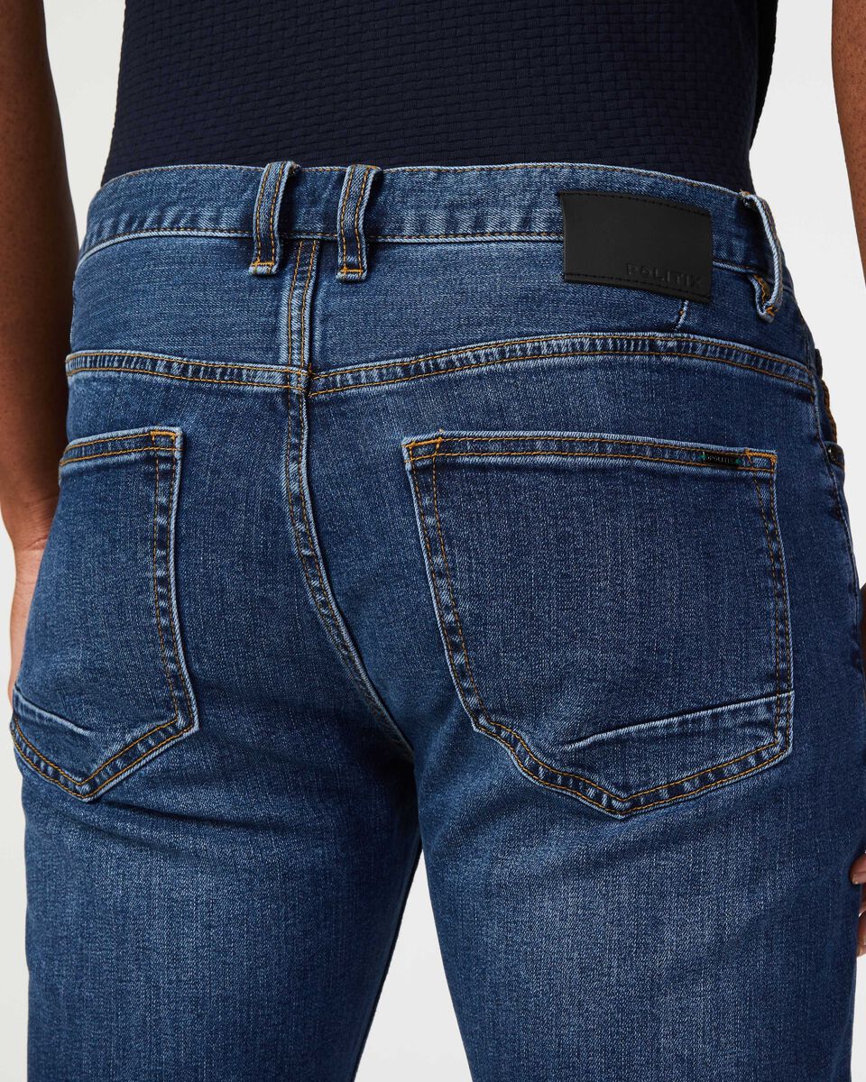 Relaxed Slim Denim Jean, Mid Indigo, hi-res